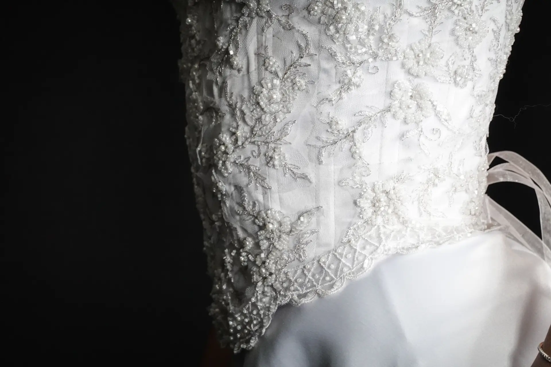 Intricate bridal lace detail